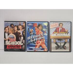 Comedy 3 DVD Bundle | Will Ferrell | Old School | Anchorman | Blades of Glory